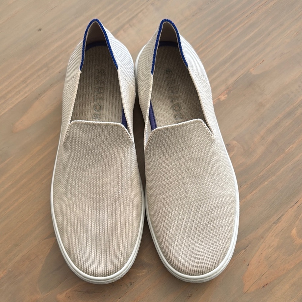 Rothy’s Slip-On Canvas Shoes in Cream